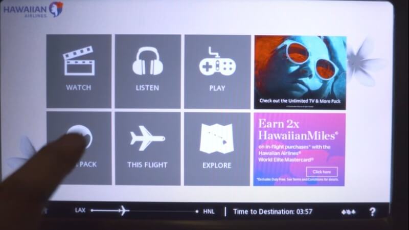 Hawaiian Airlines wifi and inflight entertainment
